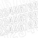 Numéro de course 5 BLACKBIRD 7x5,5cm blanc jeu de 3