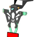 Support de plaque V PARTS noir Yamaha MT-125/YZF-R 125