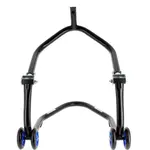 Béquille avant sous té BIHR Home Track noir mat roues bleu