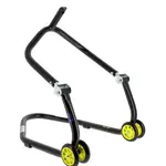 Béquille avant sous té BIHR Home Track noir mat roues jaune