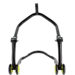 Béquille avant sous té BIHR Home Track noir mat roues jaune