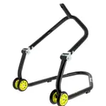 Béquille avant sous té BIHR Home Track noir mat roues jaune