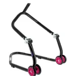 Béquille avant sous té BIHR Home Track noir mat roues rose