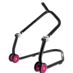 Béquille avant sous té BIHR Home Track noir mat roues rose