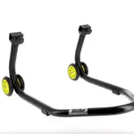 Béquille arrière BIHR Home Track supports en &quot;V&quot; noir mat roues jaune