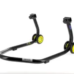 Béquille arrière BIHR Home Track supports en &quot;V&quot; noir mat roues jaune