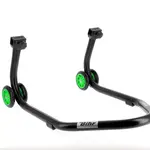 Béquille arrière BIHR Home Track supports en &quot;V&quot; noir mat roues vert