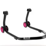 Béquille arrière BIHR Home Track supports en &quot;V&quot; noir mat roues rose