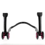 Béquille arrière BIHR Home Track supports en &quot;V&quot; noir mat roues rose