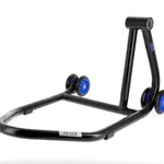 Béquille monobras droite BIHR Home Track noir mat roues bleu