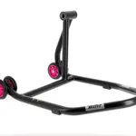 Béquille monobras droite BIHR Home Track noir mat roues rose