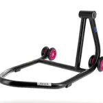 Béquille monobras droite BIHR Home Track noir mat roues rose