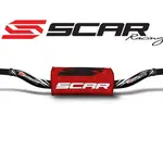 Guidon Ø28,6mm sans barre SCAR O² RC High aluminium noir/mousse rouge