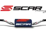 Guidon Ø28,6mm sans barre SCAR O² McGrath/Short aluminium blanc/mousse bleu foncé