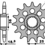 Pignon PBR RSS 15 dents acier anti-bruit pas 525 type 2178