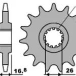 Pignon PBR RSS 16 dents acier anti-bruit pas 525 type 2068