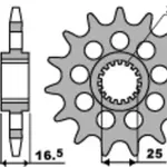 Pignon PBR RSS 16 dents acier anti-bruit pas 525 type 2147