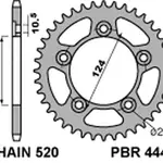 Couronne PBR 48 dents acier standard pas 520 type 4444