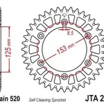 Couronne JT SPROCKETS Aluminium Ultra-Light anti-boue 210-520