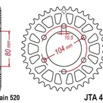 Couronne JT SPROCKETS Aluminium Ultra-light anti-boue 478-520
