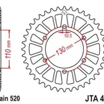 Couronne JT SPROCKETS Aluminium Ultra-light anti-boue 486-520