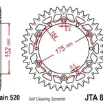 Couronne JT SPROCKETS Aluminium Ultra-light anti-boue 853-520