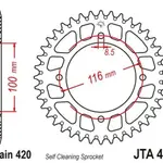 Couronne JT SPROCKETS Aluminium Ultra-light anti-boue 461-420