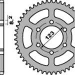 Couronne PBR 49 dents acier standard pas 428 type 4607