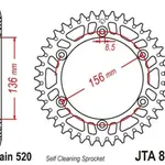 Couronne JT SPROCKETS Aluminium Ultra-light anti-boue 822-520