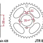 Couronne JT SPROCKETS 46 dents acier pas 428 type 810