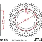 Couronne JT SPROCKETS Aluminium Ultra-light anti-boue 808-520