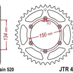 Couronne JT SPROCKETS 49 dents acier standard pas 520 type 460