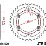 Couronne JT SPROCKETS 50 dents acier standard pas 520 type 808