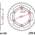 Couronne JT SPROCKETS 50 dents acier standard pas 520 type 897