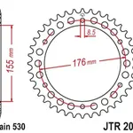 Couronne JT SPROCKETS 44 dents acier standard pas 530 type 2011