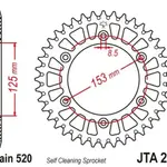 Couronne JT SPROCKETS Aluminium Ultra-light anti-boue 210-520