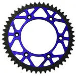 Couronne PBR Twin Color bleu/noir 53 dents alu ultra-light anti-boue anodisé dur pas 520 type 899