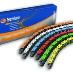 Chaine de transmission TECNIUM 420 SV orange fluo 140 maillons