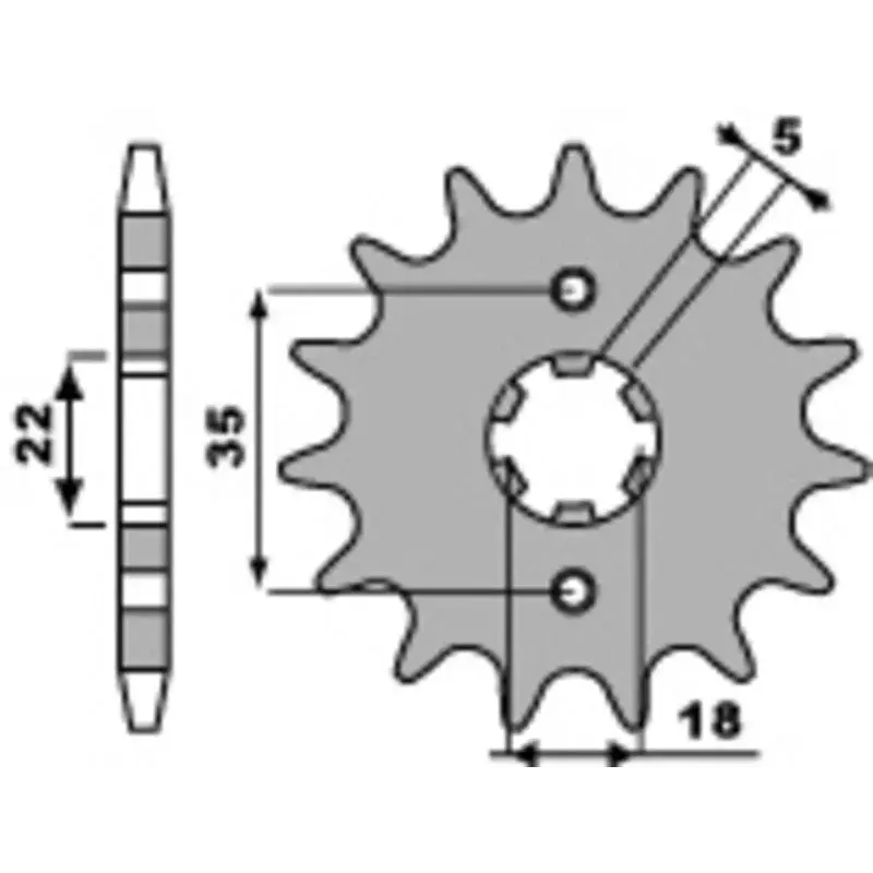 Pignon 14 dents PBR chaîne 428 Yamaha TW125