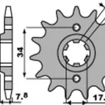 Pignon 14 dents PBR chaîne 520 HONDA VT125 C SHADOW