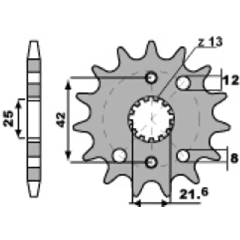 Pignon 16 dents PBR chaîne 530 Kawasaki ZZ-R600