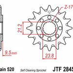 Pignon JT SPROCKETS 14 dents acier anti-boue pas 520 type 284SC Honda CR250R