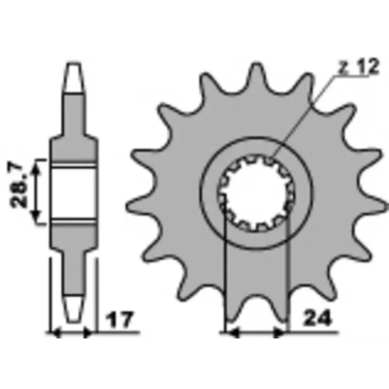 Pignon 14 dents PBR chaîne 525 Honda CB600F, S HORNET
