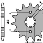 Pignon PBR 17 dents acier pas 530 type 278 Honda CB350F