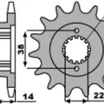 Pignon PBR 15 dents acier pas 530 type 497 Cagiva 900 Elefant