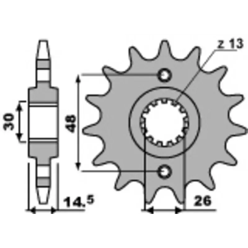 Pignon PBR 15 dents acier pas 525 type 2047 Honda XR400R