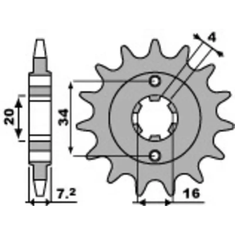 Pignon PBR 13 dents acier pas 520 type 2247 KTM Duke 125