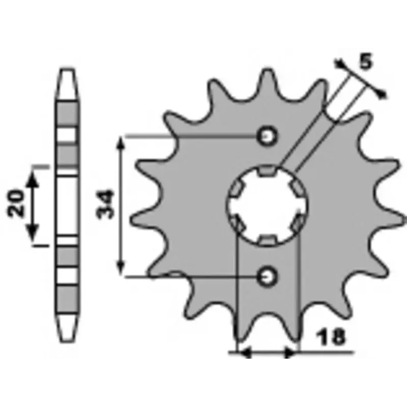 Pignon PBR 16 dents acier pas 428 type 264 Kymco Stryker 125