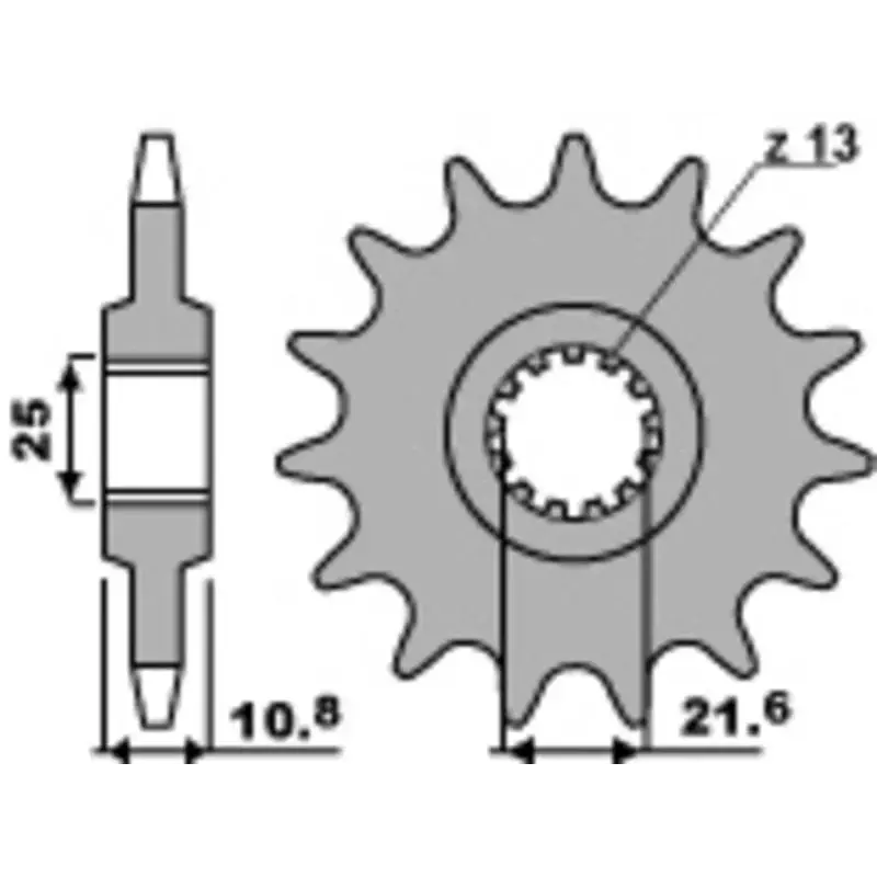 Pignon PBR 16 dents acier pas 525 type 2086 Yamaha TDM850