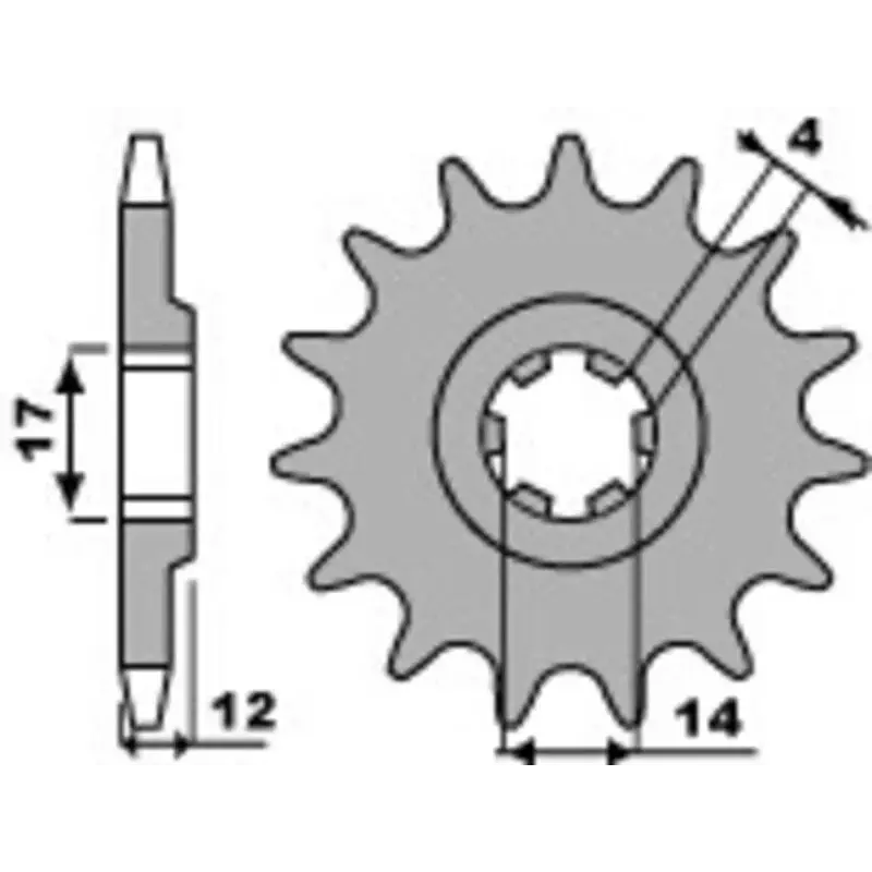 Pignon PBR 14 dents acier pas 428 type 2223 Aprilia RS4 125
